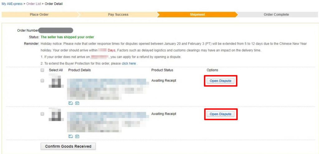Aliexpress アリエクスプレス で買った商品が届かない ときの対処法